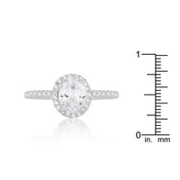 Thumbnail for Oval-Cut Floating Halo Cubic Zirconia Engagement Ring