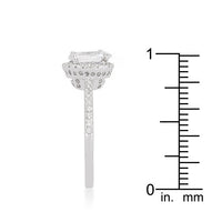Thumbnail for Oval-Cut Floating Halo Cubic Zirconia Engagement Ring