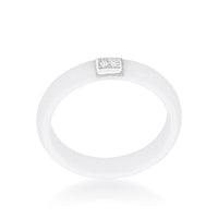 Thumbnail for White Ceramic Band Ring With Cubic Zirconia