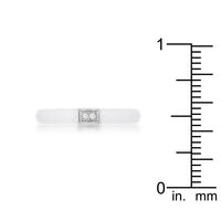 Thumbnail for White Ceramic Band Ring With Cubic Zirconia