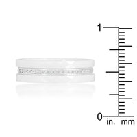 Thumbnail for White Ceramic Triplet Ring With Cubic Zirconia
