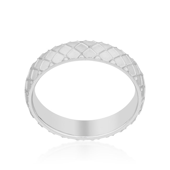 Textured Stainless Steel Band Ring