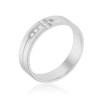 Thumbnail for Band Ring with Cubic Zirconia Cross Design