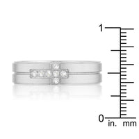 Thumbnail for Band Ring with Cubic Zirconia Cross Design