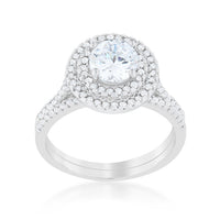 Thumbnail for Pave Round Wedding Ring Set