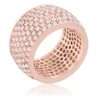 Thumbnail for Wide Pave Cubic Zirconia Rose Gold Band Ring