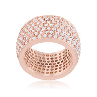 Thumbnail for Wide Pave Cubic Zirconia Rose Gold Band Ring