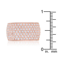 Thumbnail for Wide Pave Cubic Zirconia Rose Gold Band Ring