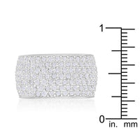 Thumbnail for Wide Pave Cubic Zirconia Silvertone Band Ring