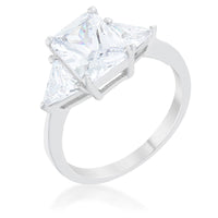 Thumbnail for Classic Clear Rhodium Engagement Ring