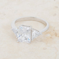 Thumbnail for Classic Clear Rhodium Engagement Ring