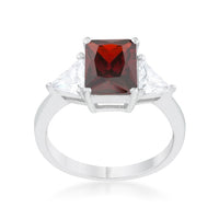Thumbnail for Classic Garnet Rhodium Engagement Ring