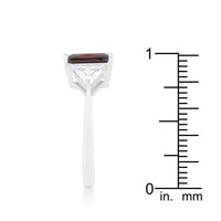 Thumbnail for Classic Garnet Rhodium Engagement Ring