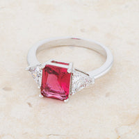 Thumbnail for Classic Fuchsia Rhodium Engagement Ring