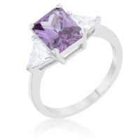 Thumbnail for Classic Amethyst Rhodium Engagement Ring