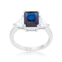 Thumbnail for Classic Sapphire Rhodium Engagement Ring