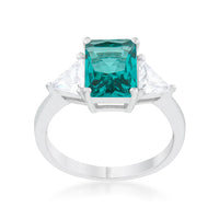 Thumbnail for Classic Aqua Rhodium Engagement Ring