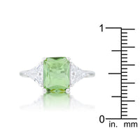 Thumbnail for Classic Apple Green Rhodium Engagement Ring