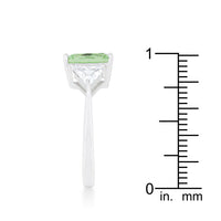 Thumbnail for Classic Apple Green Rhodium Engagement Ring
