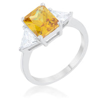 Thumbnail for Classic Canary Yellow Rhodium Engagement Ring