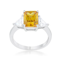 Thumbnail for Classic Canary Yellow Rhodium Engagement Ring
