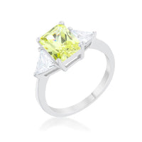 Thumbnail for Classic Peridot Rhodium Engagement Ring