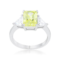 Thumbnail for Classic Peridot Rhodium Engagement Ring