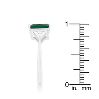 Thumbnail for Classic Emerald Green Sterling Silver Engagement Ring