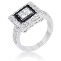 Thumbnail for Shira 0.7ct CZ Rhodium Antique Ring