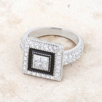 Thumbnail for Shira 0.7ct CZ Rhodium Antique Ring