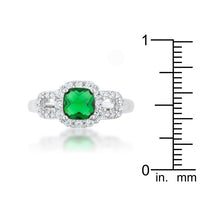 Thumbnail for Liz 1.1ct Emerald CZ Rhodium Classic Ring