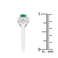 Thumbnail for Liz 1.1ct Emerald CZ Rhodium Classic Ring