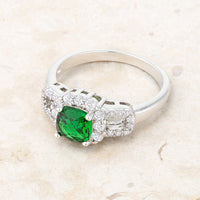 Thumbnail for Liz 1.1ct Emerald CZ Rhodium Classic Ring