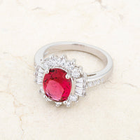 Thumbnail for Chrisalee 3ct Aqua CZ Rhodium Classic Ring