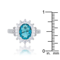 Thumbnail for Chrisalee 3ct Aqua CZ Rhodium Classic Ring