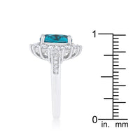 Thumbnail for Chrisalee 3ct Aqua CZ Rhodium Classic Ring