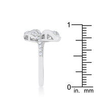 Thumbnail for Liana 0.1ct CZ Rhodium Leaf Wrap Ring