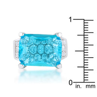 Thumbnail for Mina 15.4ct Aqua CZ Rhodium Cocktail Ring