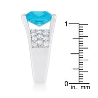 Thumbnail for Mina 15.4ct Aqua CZ Rhodium Cocktail Ring