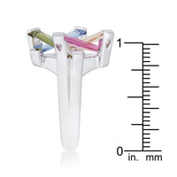 Thumbnail for Myra Ring 10ct Multicolor CZ Rhodium Cocktail Ring