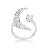 Thumbnail for Luna .75ct CZ White Gold Rhodium Delicate Ring