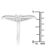 Thumbnail for Luna .75ct CZ White Gold Rhodium Delicate Ring