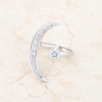 Thumbnail for Luna .75ct CZ White Gold Rhodium Delicate Ring