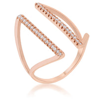 Thumbnail for Jena 0.2ct CZ Rose Gold Delicate Parallel Ring