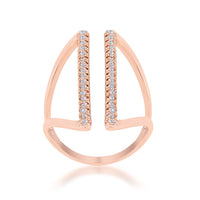 Thumbnail for Jena 0.2ct CZ Rose Gold Delicate Parallel Ring