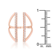 Thumbnail for Jena 0.2ct CZ Rose Gold Delicate Parallel Ring