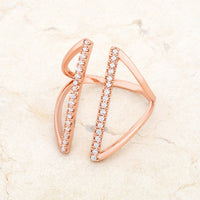 Thumbnail for Jena 0.2ct CZ Rose Gold Delicate Parallel Ring