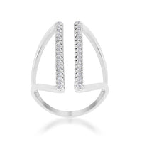 Thumbnail for Jena 0.2ct CZ Rhodium Delicate Parallel Ring
