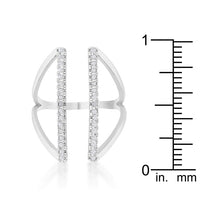 Thumbnail for Jena 0.2ct CZ Rhodium Delicate Parallel Ring