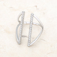 Thumbnail for Jena 0.2ct CZ Rhodium Delicate Parallel Ring